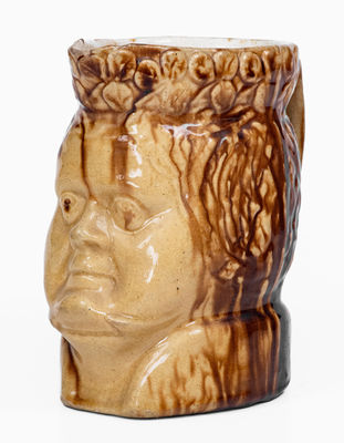 Unusual Yellowware Daniel O Connell Portrait Pitcher, Beech or Haig Pottery, Philadelphia, PA