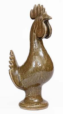 Edwin Meaders Alkaline-Glazed Rooster, Signed and Date 1/18/1987