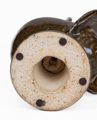 Edwin Meaders Alkaline-Glazed Rooster, Signed and Date 1/18/1987