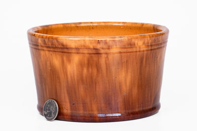 Fine JOHN BELL, Waynesboro, PA Glazed Redware Butter Tub