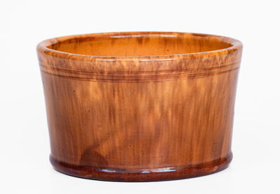 Fine JOHN BELL, Waynesboro, PA Glazed Redware Butter Tub