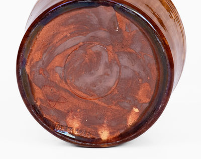Fine JOHN BELL, Waynesboro, PA Glazed Redware Butter Tub