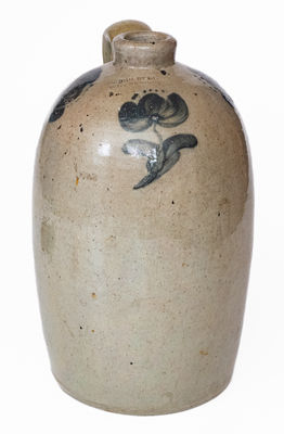 JOHN BELL / WAYNESBORO Celadon-Glazed Stoneware Jug w/ Cobalt Decoration