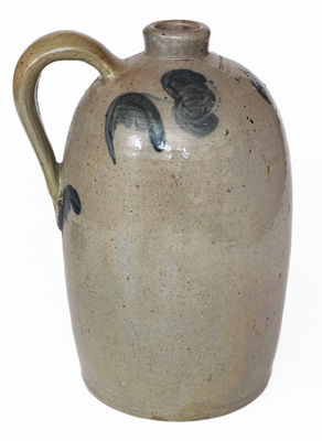 JOHN BELL / WAYNESBORO Celadon-Glazed Stoneware Jug w/ Cobalt Decoration