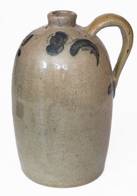 JOHN BELL / WAYNESBORO Celadon-Glazed Stoneware Jug w/ Cobalt Decoration