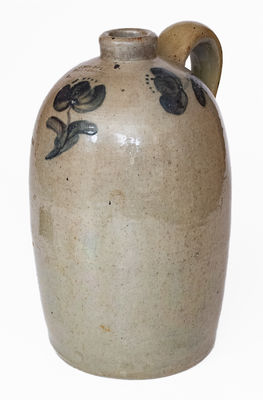 JOHN BELL / WAYNESBORO Celadon-Glazed Stoneware Jug w/ Cobalt Decoration