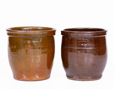 Lot of Two: JOHN BELL / WAYNESBORO and JOHN W. BELL Glazed Redware Jars
