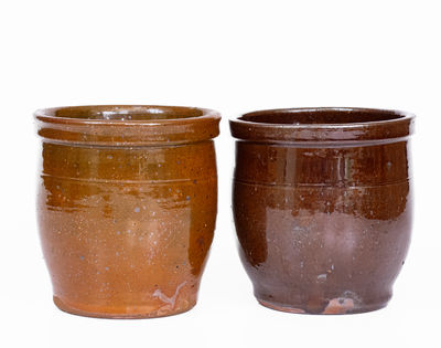Lot of Two: JOHN BELL / WAYNESBORO and JOHN W. BELL Glazed Redware Jars