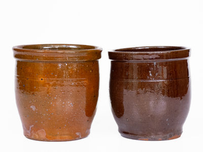 Lot of Two: JOHN BELL / WAYNESBORO and JOHN W. BELL Glazed Redware Jars