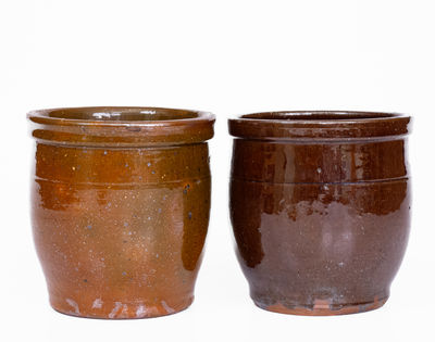 Lot of Two: JOHN BELL / WAYNESBORO and JOHN W. BELL Glazed Redware Jars