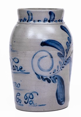 Extremely Rare Stoneware Jar with Cobalt Inscription, 