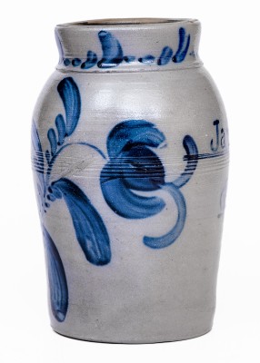 Extremely Rare Stoneware Jar with Cobalt Inscription, 