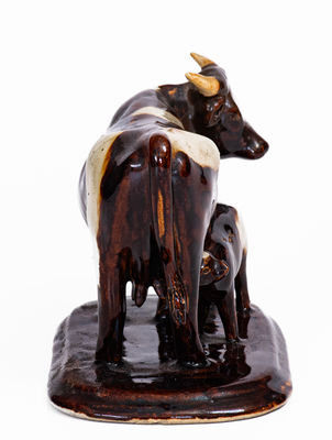 Stoneware Cow Figural Group, Monmouth, IL or Red Wing, MN