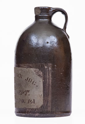 Rare Stenciled T.F. REPPERT / GREENSBORO, PA Tanware Jug, c1885