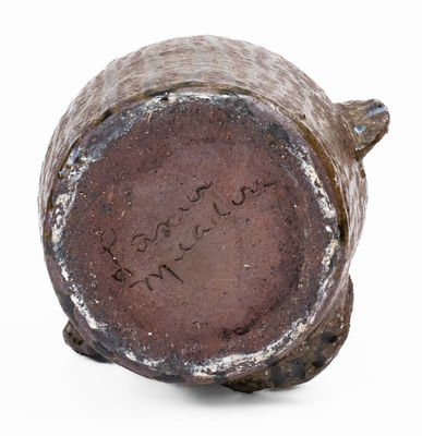 Fine Early-Period Alkaline-Glazed Stoneware Face Jug by Lanier Meaders, late 1960 s