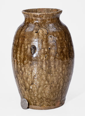 Fine Southern Alkaline-Glazed Stoneware Jar, probably Delay Family, Barrow County, GA, c1850-70