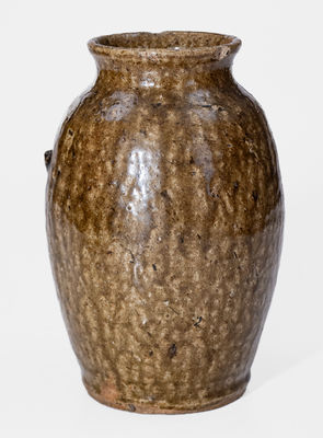 Fine Southern Alkaline-Glazed Stoneware Jar, probably Delay Family, Barrow County, GA, c1850-70