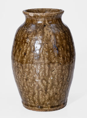 Fine Southern Alkaline-Glazed Stoneware Jar, probably Delay Family, Barrow County, GA, c1850-70