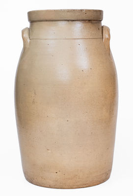 6 Gal. WHITES BINGHAMTON Stoneware Churn w/ Elaborate Floral Decoration