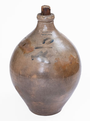 N. CLARK & CO. / MOUNT MORRIS Decorated Stoneware Jug, c1825-40