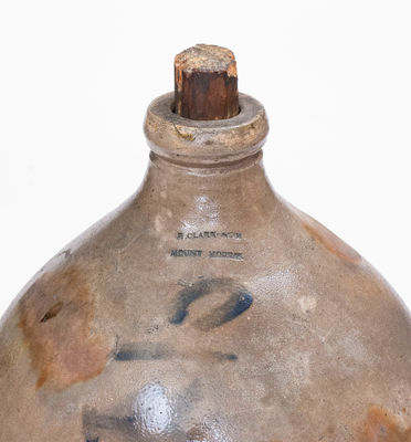 N. CLARK & CO. / MOUNT MORRIS Decorated Stoneware Jug, c1825-40