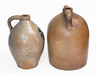 Lot of Two: Ohio Stoneware Jugs w/ Cobalt Numerals