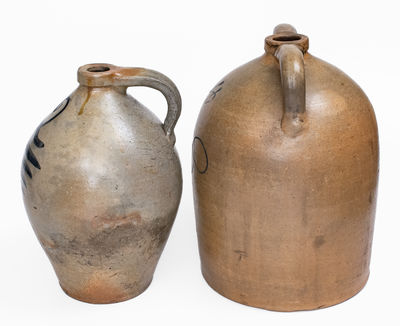 Lot of Two: Ohio Stoneware Jugs w/ Cobalt Numerals