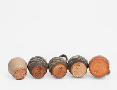 Lot of Five: Burlon Craig, Vale, NC Miniature Jugs