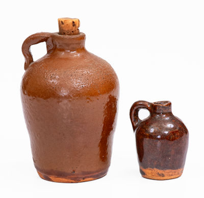 Lot of Two: BROWN POTTERY / ARDEN, NC Miniature Stoneware Jugs