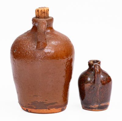 Lot of Two: BROWN POTTERY / ARDEN, NC Miniature Stoneware Jugs