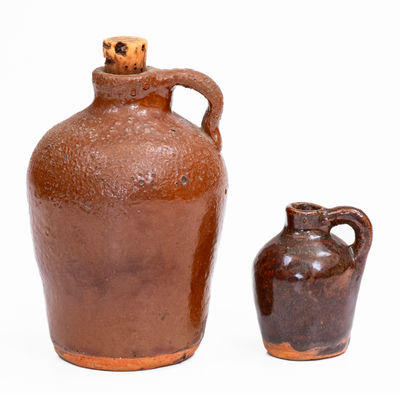 Lot of Two: BROWN POTTERY / ARDEN, NC Miniature Stoneware Jugs