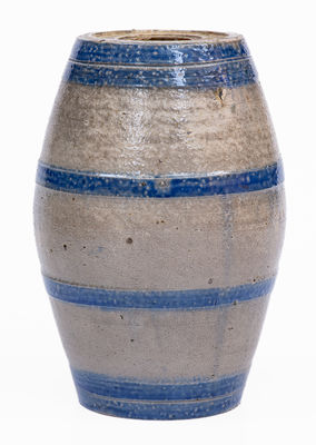 Small-Sized Northeastern Stoneware Keg w/ Cobalt Bands