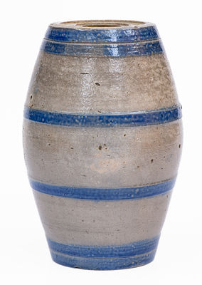 Small-Sized Northeastern Stoneware Keg w/ Cobalt Bands