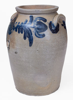 Extremely Rare Baltimore Stoneware Jar w/ Cow Decoration, c1830