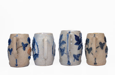 Lot of Four: Molded Whites Utica Stoneware Pitchers w/ Historical Busts