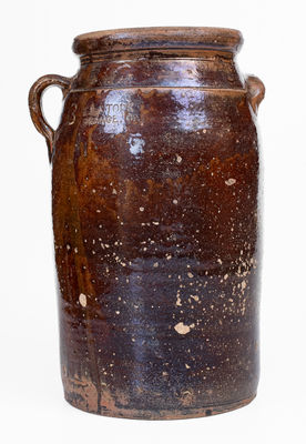 E. L. STORK / ORANGE, GA Stoneware Churn, early 20th century