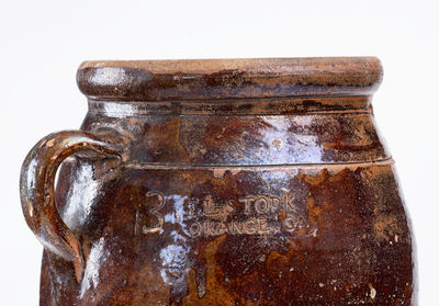 E. L. STORK / ORANGE, GA Stoneware Churn, early 20th century