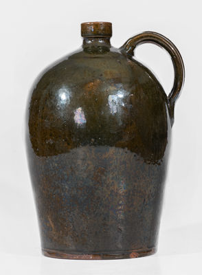 Rare Copper-Glazed John Bell (Waynesboro, PA) Redware Jug