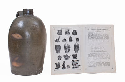 Lot of Two: J. M. HICKERSON / STRASBURG Stoneware Jug, Rare Rice & Stout Book Order Form