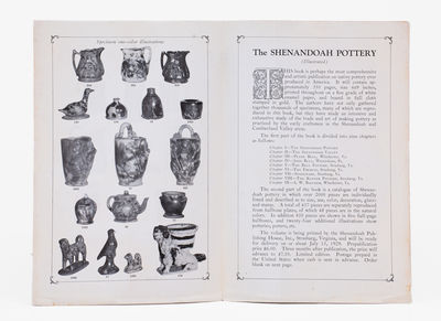 Lot of Two: J. M. HICKERSON / STRASBURG Stoneware Jug, Rare Rice & Stout Book Order Form