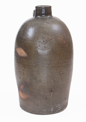 Lot of Two: J. M. HICKERSON / STRASBURG Stoneware Jug, Rare Rice & Stout Book Order Form