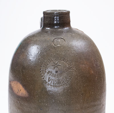 Lot of Two: J. M. HICKERSON / STRASBURG Stoneware Jug, Rare Rice & Stout Book Order Form