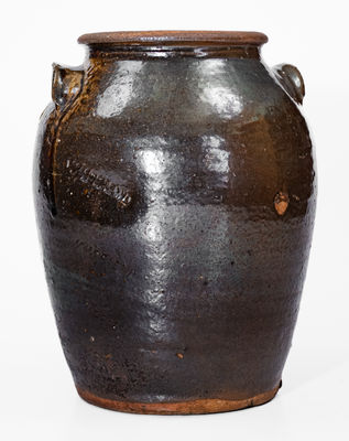 Rare WM PENLAND (Bumcombe County, NC) Stoneware Jar Stamped Four Times