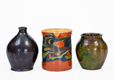 Lot of Three: Assorted Redware and Art Pottery Vessels
