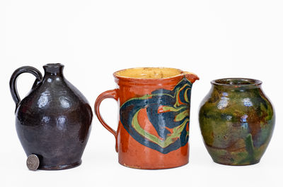 Lot of Three: Assorted Redware and Art Pottery Vessels
