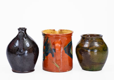 Lot of Three: Assorted Redware and Art Pottery Vessels