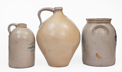Lot of Three: Stoneware Vessels incl. CLARK & CO. / ROCHESTER and JOHN WEAVER / CINCINNATI