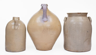 Lot of Three: Stoneware Vessels incl. CLARK & CO. / ROCHESTER and JOHN WEAVER / CINCINNATI