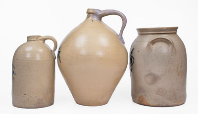 Lot of Three: Stoneware Vessels incl. CLARK & CO. / ROCHESTER and JOHN WEAVER / CINCINNATI
