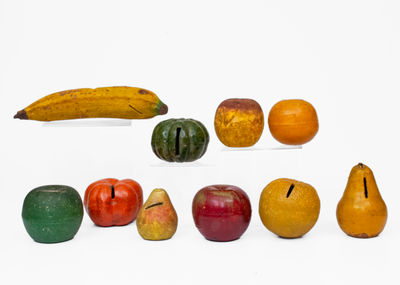 Lot of Ten: Collection of Pottery Produce Banks